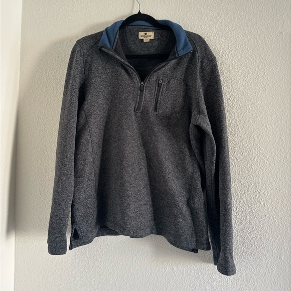 Woolrich Other - Woolrich Men's Charcoal Quarter Zip Sweater with Blue Trim